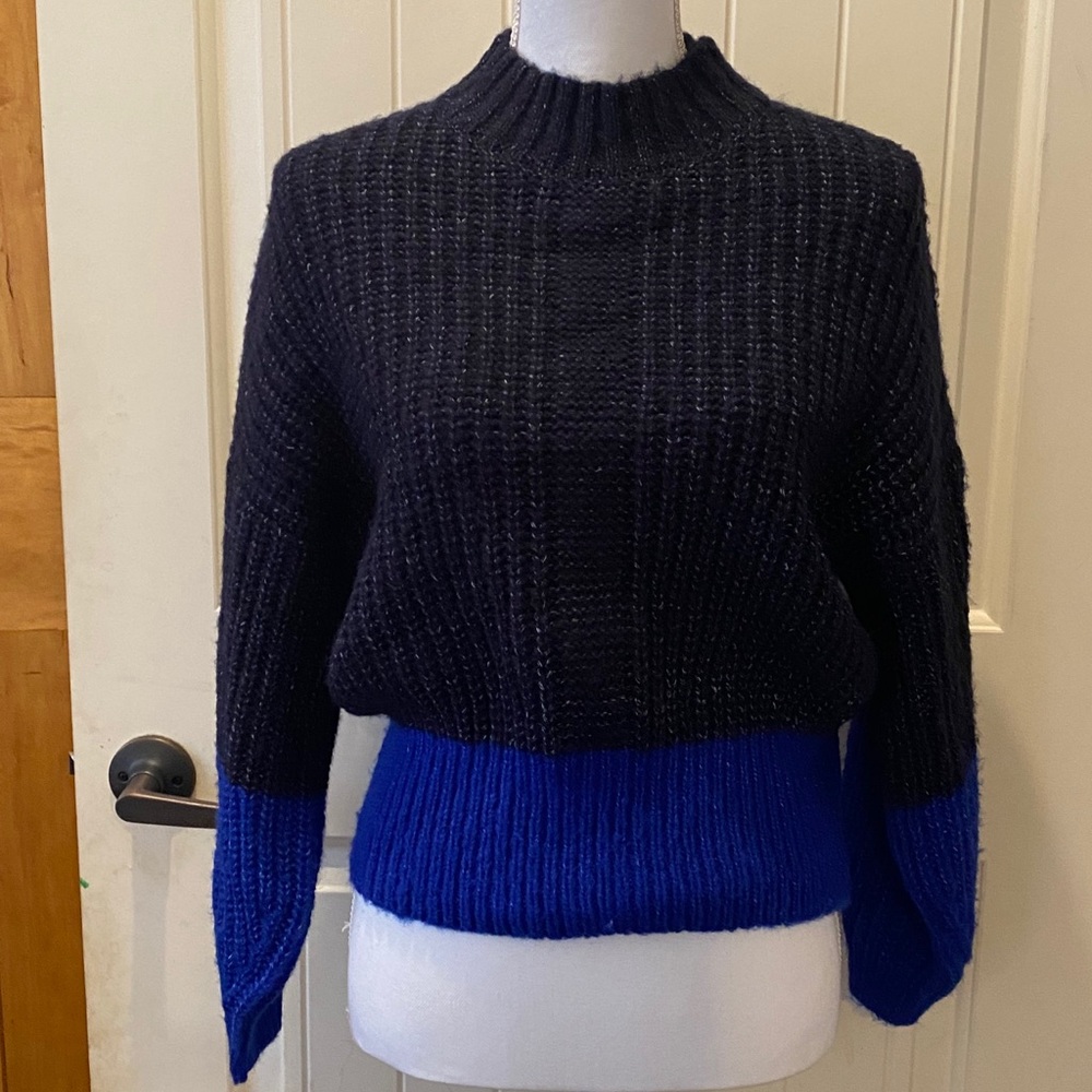 Elodie Colorblock Mock Neck Sweater-NWT - Picture 3 of 6